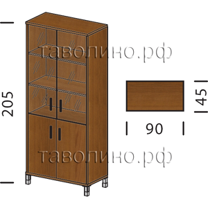 Борн (Born) B-430.5 | Шкаф комбинированный со стеклом 90х45х205
