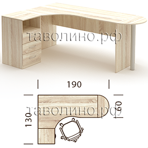 Симпл (Simple) КМП-004 | Угловой офисный стол, 190х130х75 см